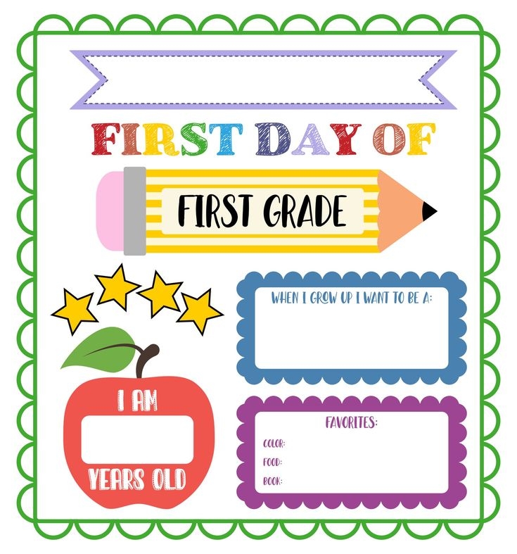 10 Best 1st Grader First Day Of School Printable Sign PDF