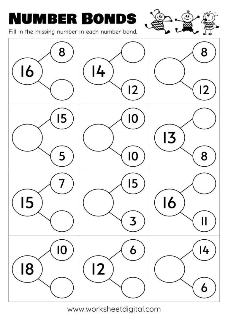 1St Grade Number Bonds Printable - smartteachpages.com