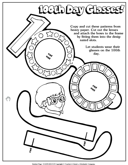 100th Day Glasses Template Printable Printable Templates