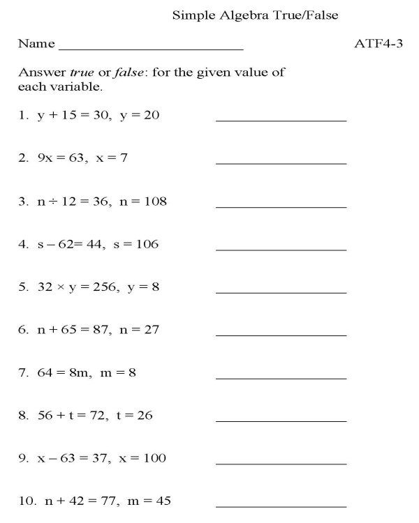 10th Grade Algebra Practice Worksheets Algebra AlphabetWorksheetsFree