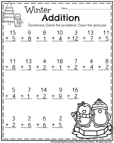 1st Grade Addition Worksheet