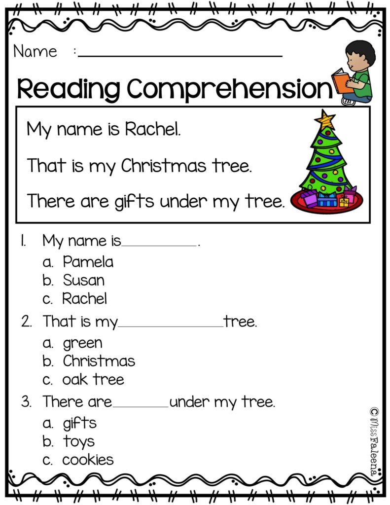 1st Grade Christmas Comprehension Worksheets AlphabetWorksheetsFree
