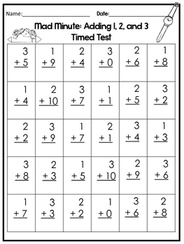 1st Grade Free Printable Minute Math Worksheets Printable Worksheets