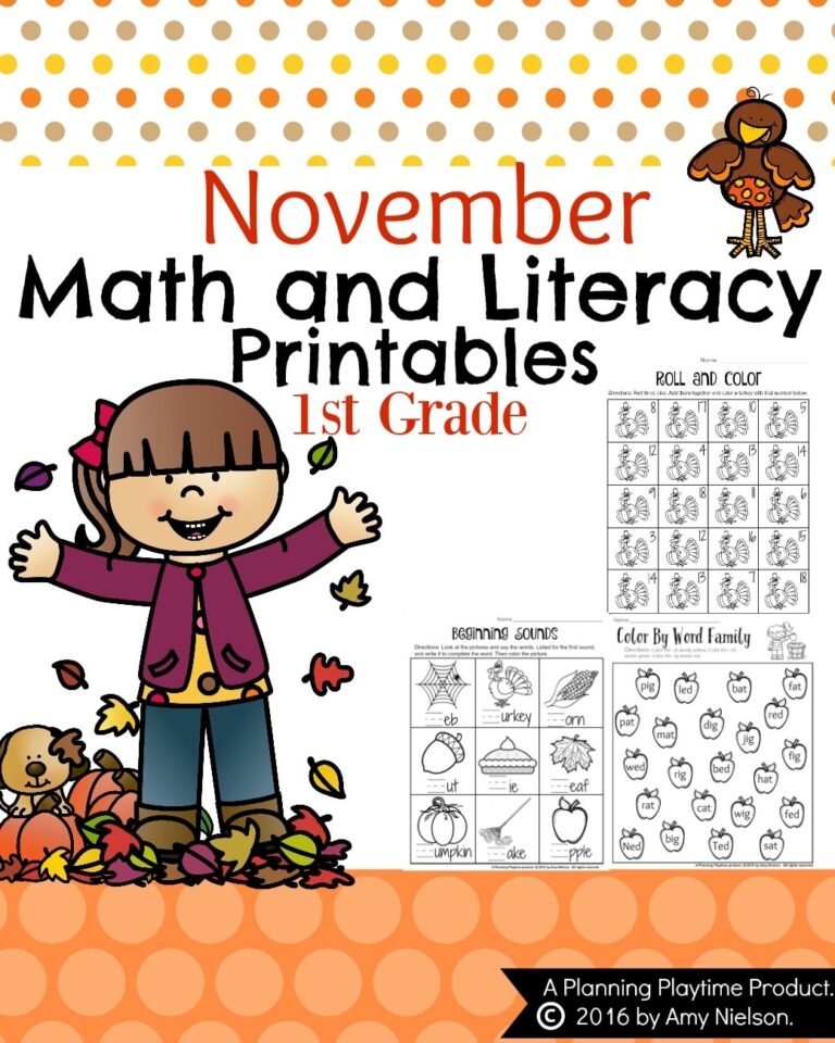 1st Grade Math And Literacy Worksheets With A Freebie Planning Playtime