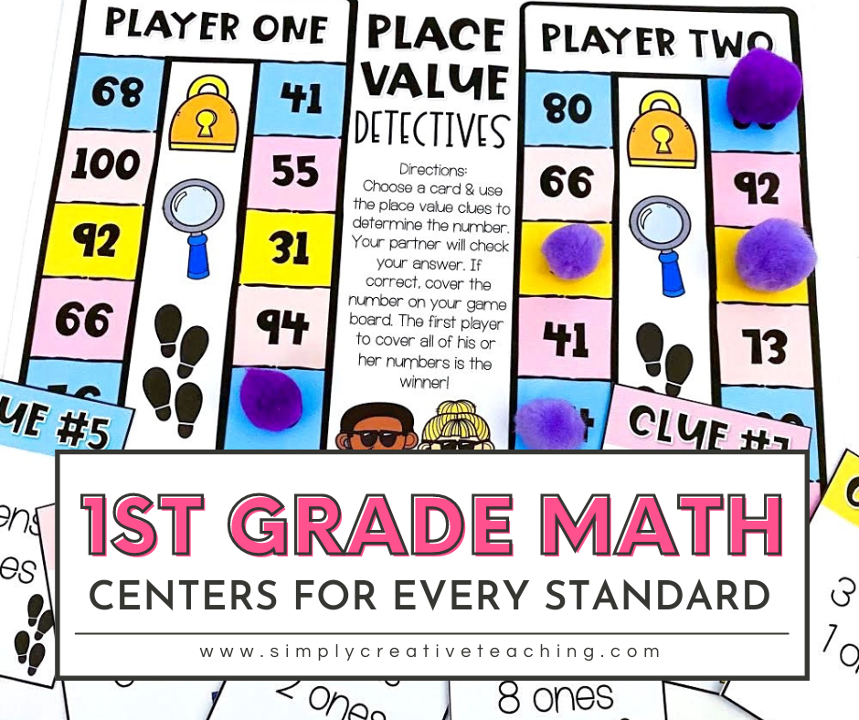 1st Grade Math Centers For Common Core Simply Creative Teaching