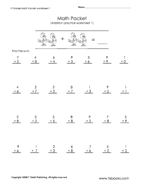 1st Grade Math Packets Printable Pdf Fill And Sign Printable Template 