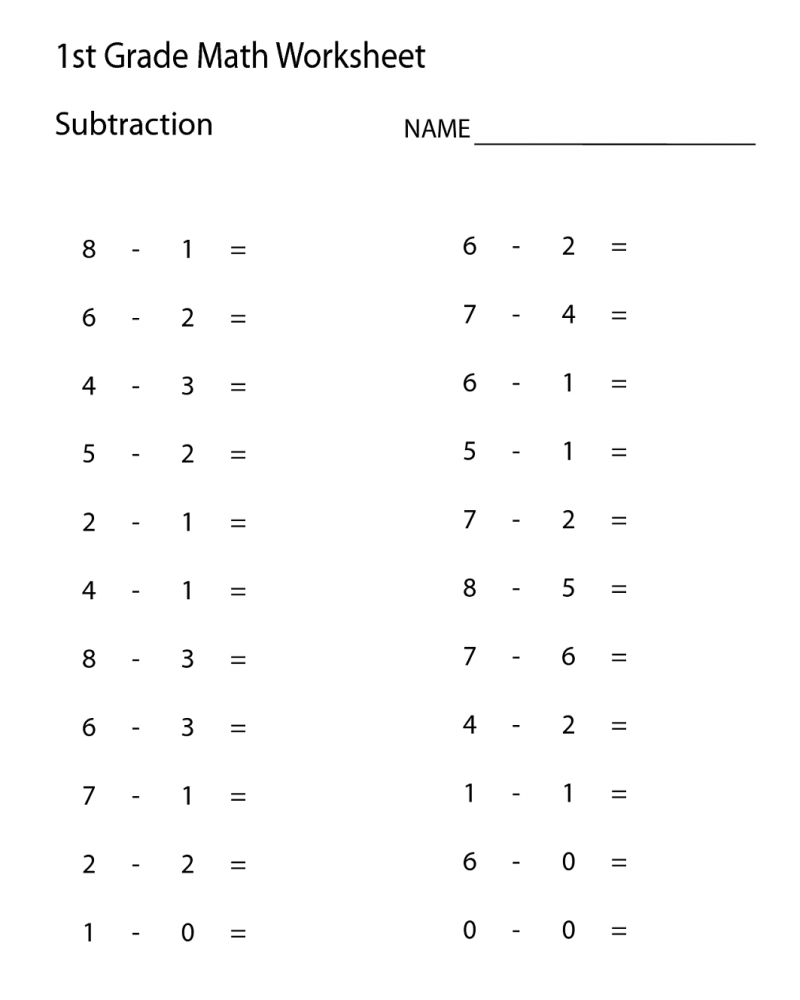 1st Grade Math Problems Printable Worksheets Math Worksheets Printable