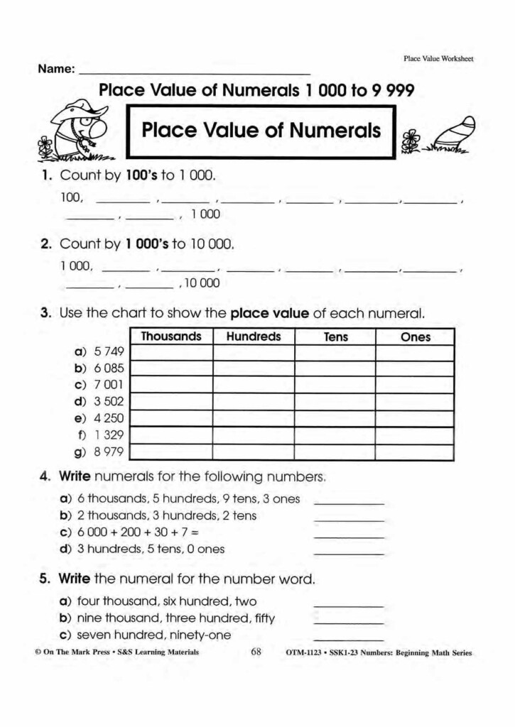 1st Grade Maths Worksheets Maths Printables For 1st Grade Place 