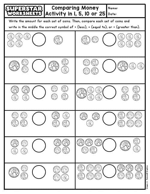 1st Grade Money Worksheets Free Printables Education 