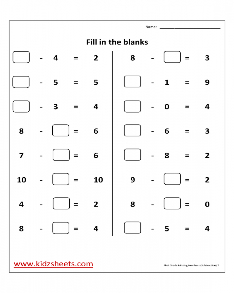 1st Grade Printable Math Worksheet Math Worksheets Printable
