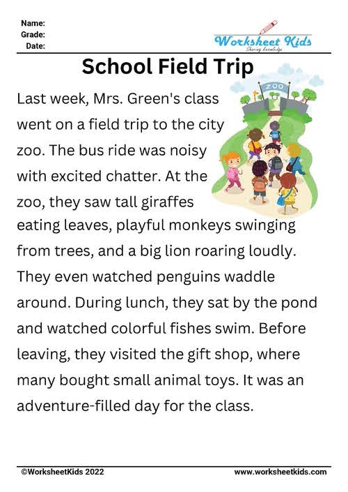 1st Grade Reading Comprehension Free Printable Worksheets Worksheets 