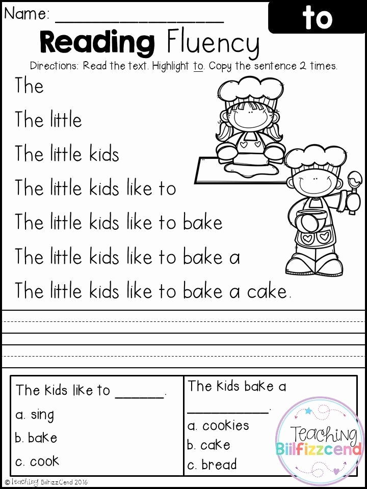 1st Grade Reading Worksheets Printable Luxury Free Reading Fluency And 