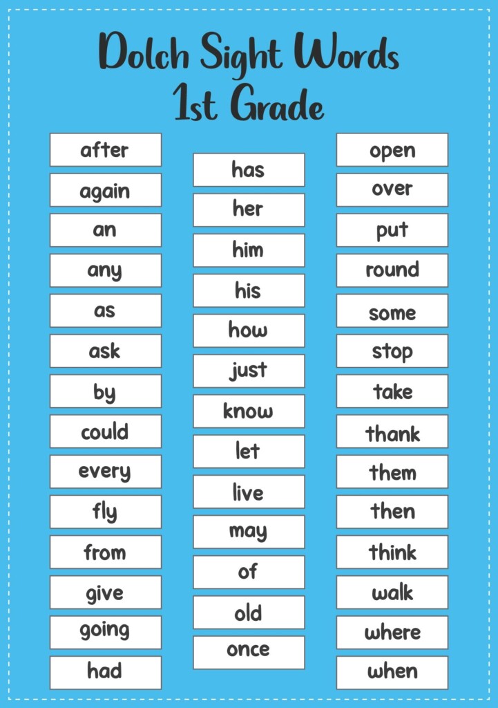 1st Grade Sight Words 10 Free PDF Printables Printablee