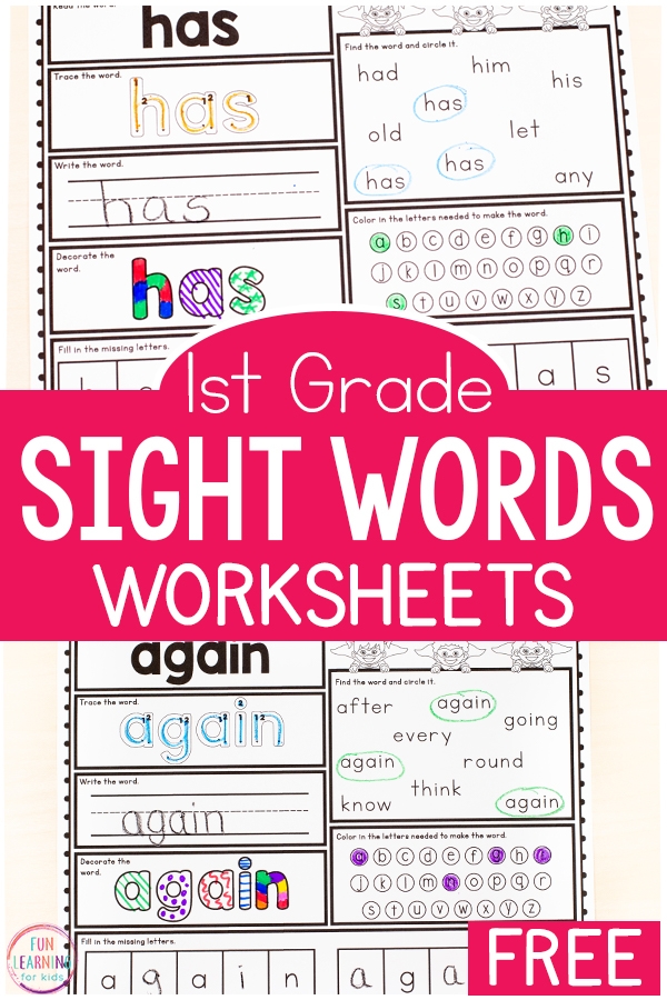 1st Grade Sight Words Printables Worksheets Printable Vrogue co