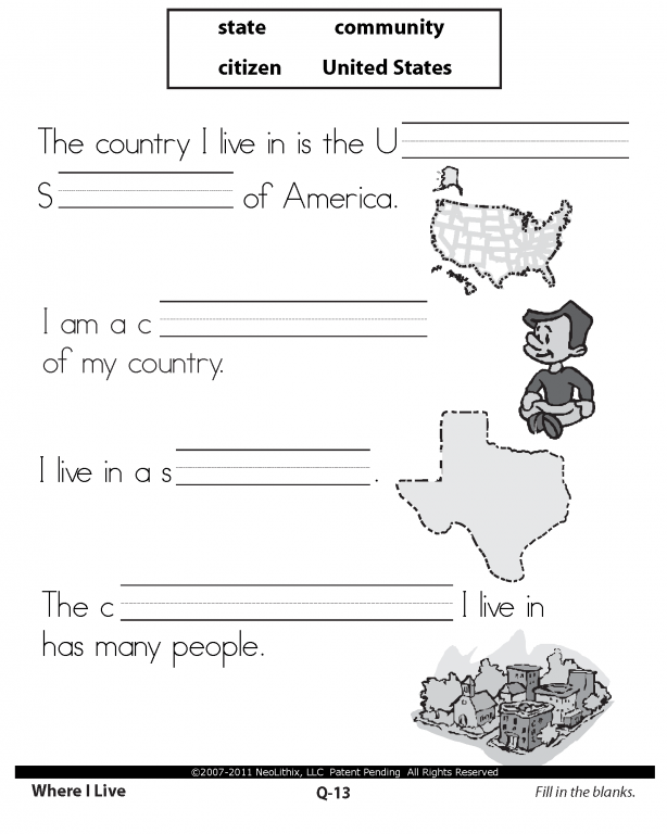 1st Grade Social Studies Worksheets