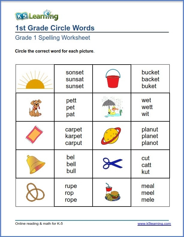 1st Grade Spelling Worksheets Free Printables Printable Worksheets