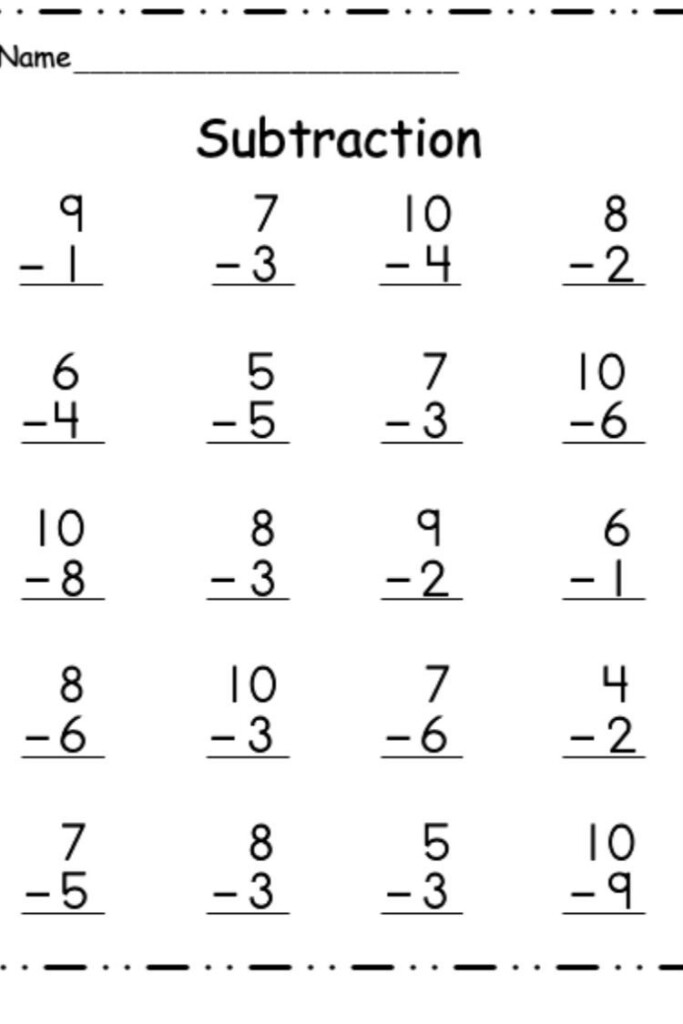1st Grade Subtraction Worksheets Easy And Fun Subtraction 