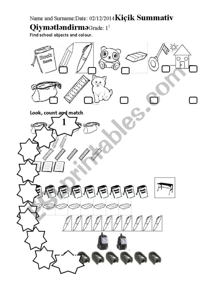 1st Grade Tests Printable