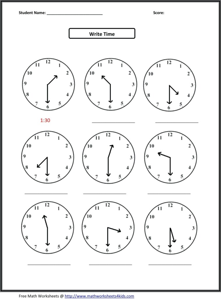 1st Grade Time Telling Worksheets Time Worksheets