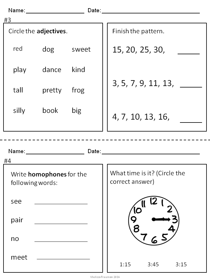 2Nd Grade Bell Work Printables Free Morning Work Workbooks Edhelper Com