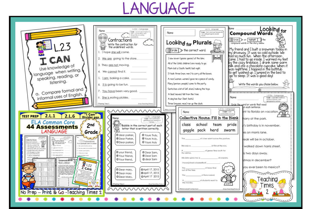 2nd Grade Common Core ELA Assessments Teaching Times 2