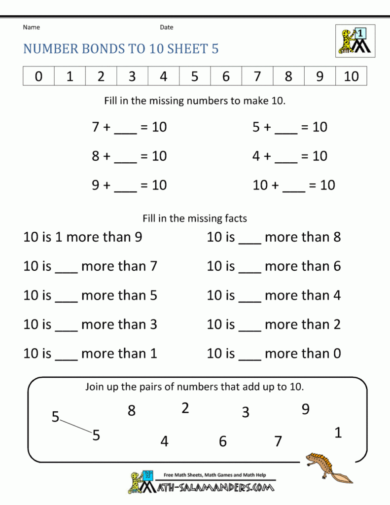 2Nd Grade Math Worksheets Number Bonds To 20 2 Math Activities 