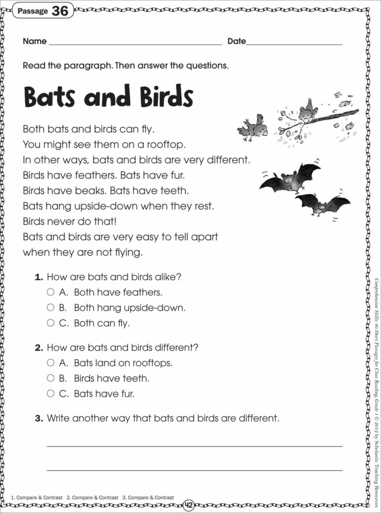 2Nd Grade Reading Comprehension Games Printable