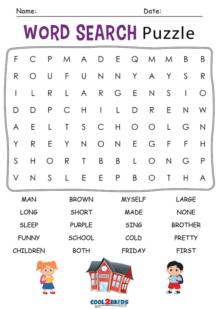 2nd Grade Word Search Cool2bKids Printable Word Search