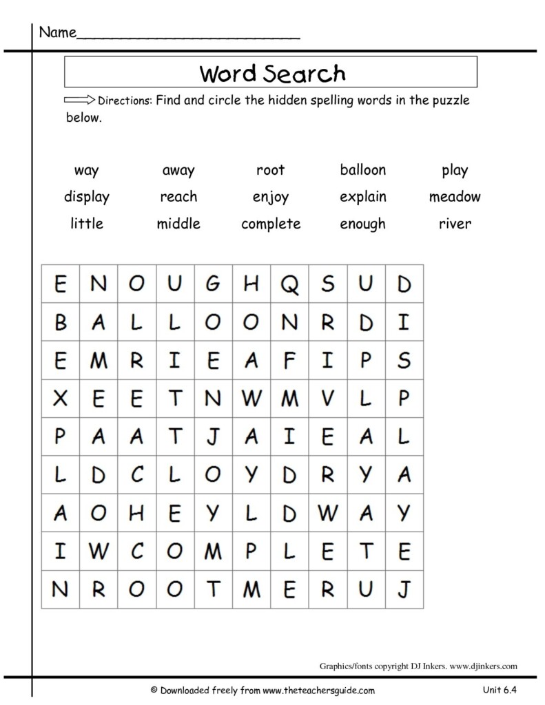 2Nd Grade Word Search Free Printable Free Printable