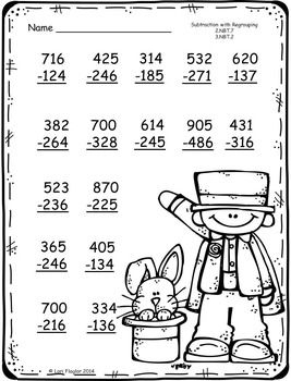 3 Digit Additon And Subtraction With Regrouping Printables Math 