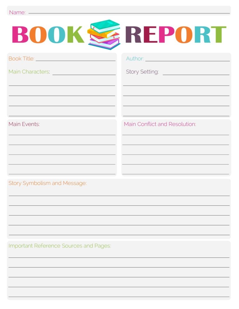 3 Free Printable Book Report Templates Freebie Finding Mom Fillable 