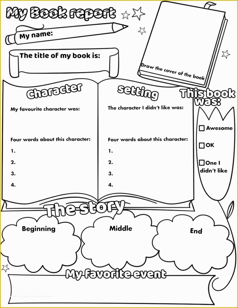 3rd Grade Book Report Template Free Of My Book Report Printable 