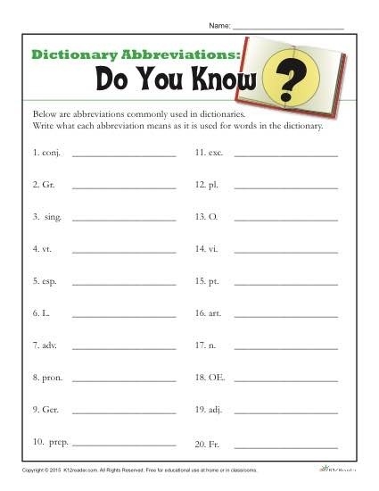 3rd Grade Dictionary Skills Worksheets Worksheets Master
