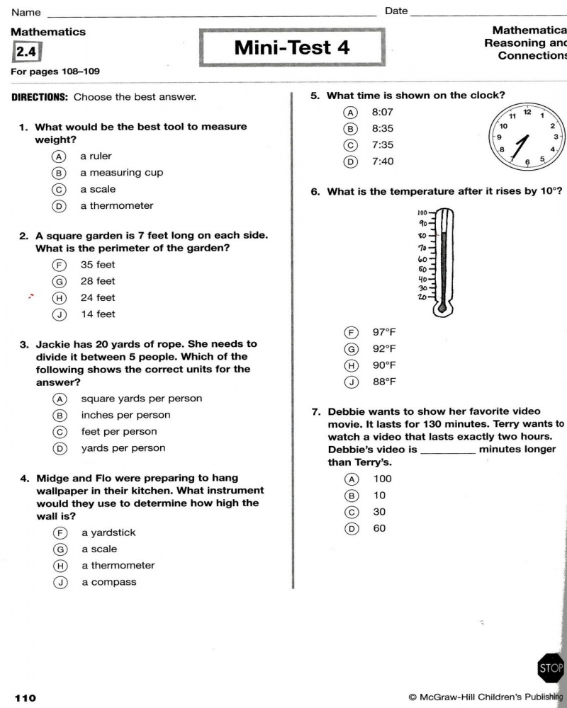 3rd Grade Math Test Prep Printable Worksheets Math Worksheets Printable