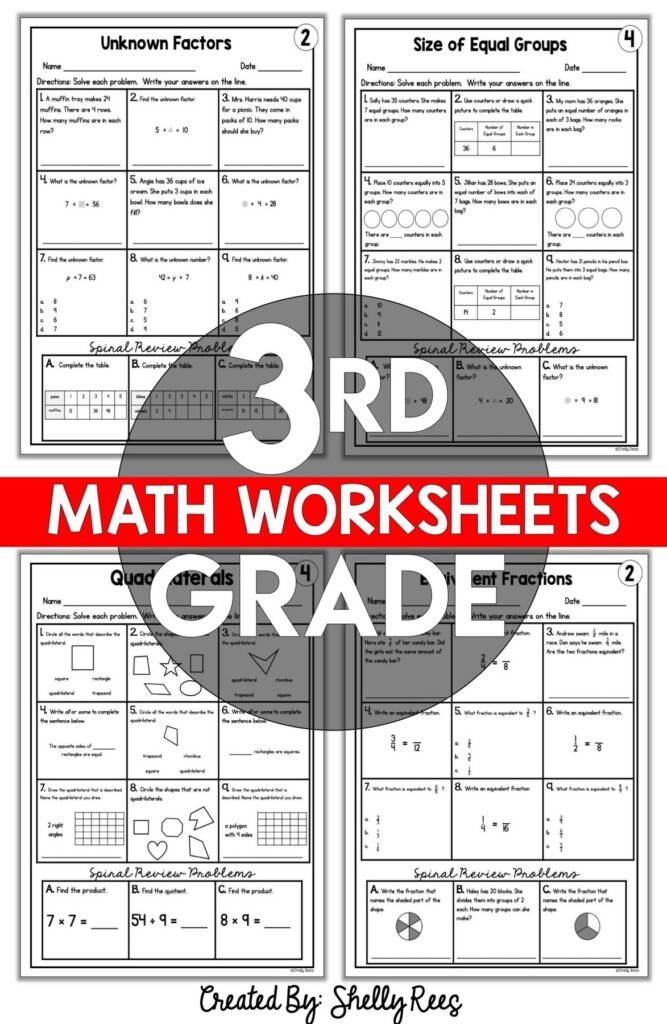 3rd Grade Math Worksheets Artofit