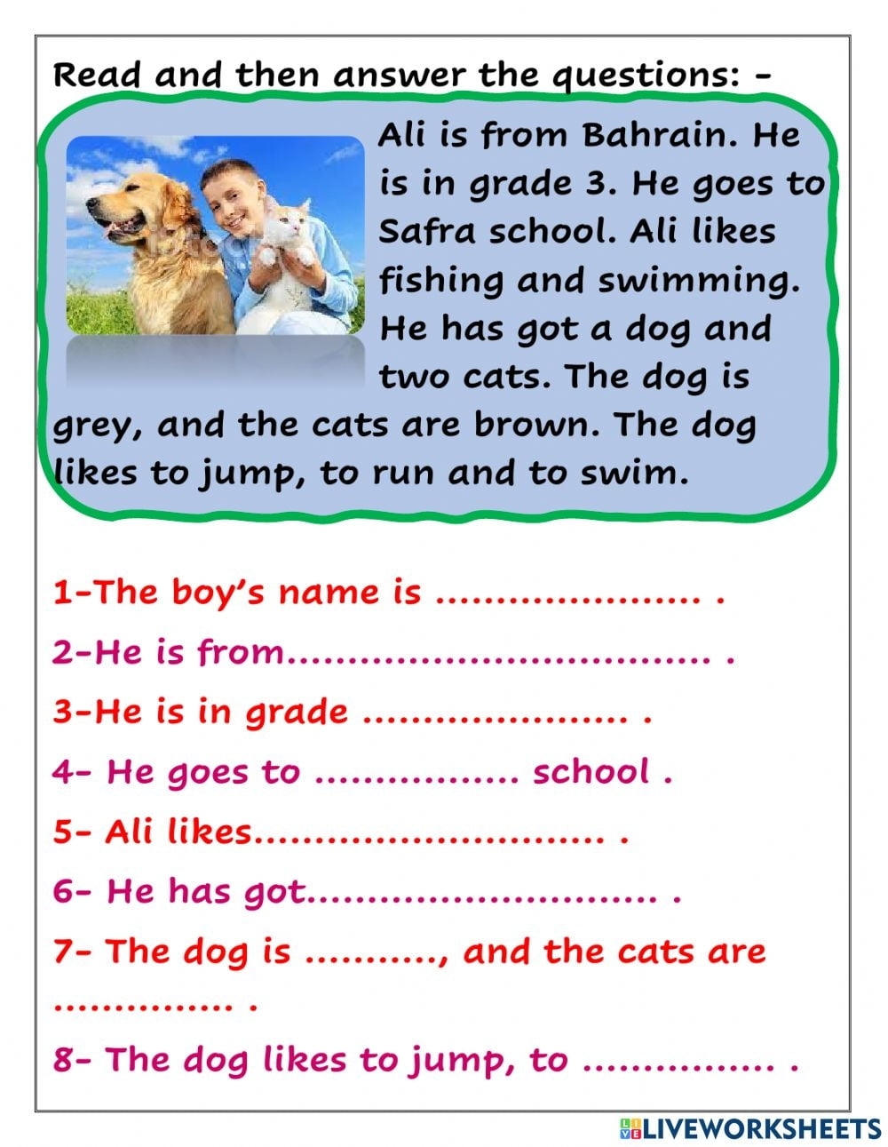 3rd Grade Printable Reading Worksheets Reading Worksheet Printable