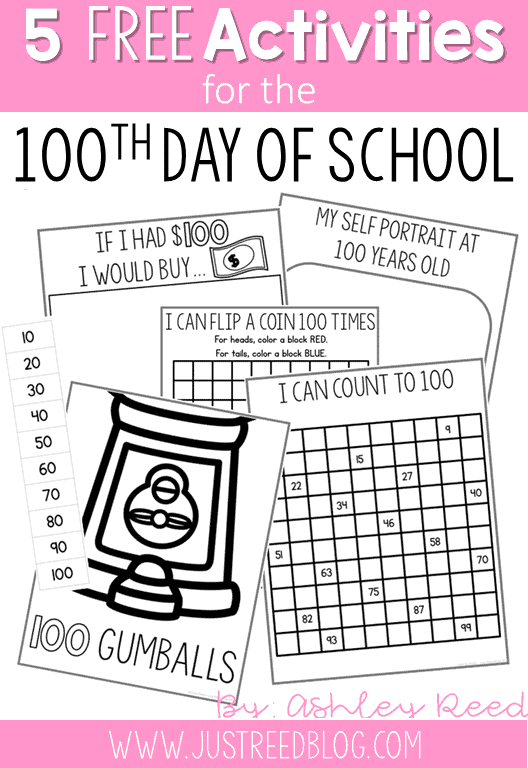 5 FREE 100th Day Of School Printables Just Reed Play