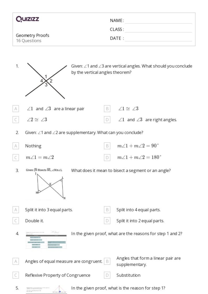 50 Geometry Worksheets For 10th Grade On Quizizz Free Printable 