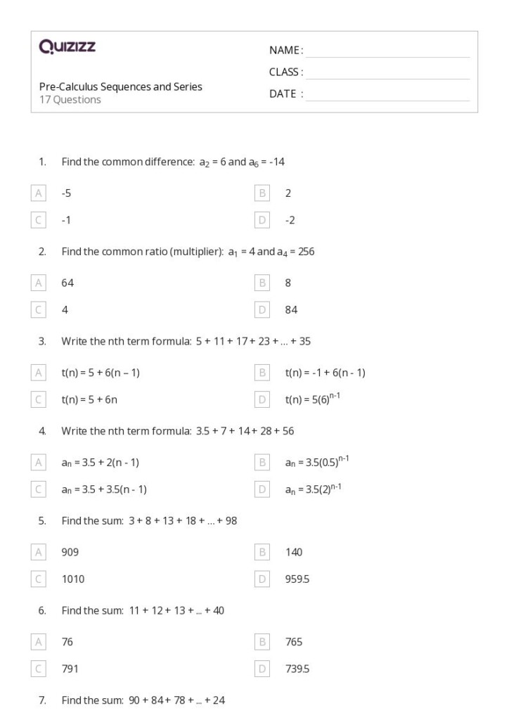 50 Math Worksheets For 12th Grade On Quizizz Free Printable 