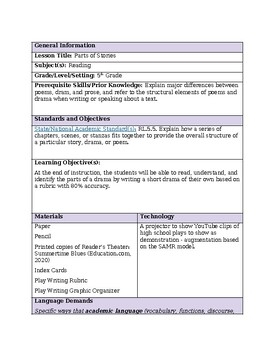 5th Grade Script Writing Lesson Plan By Miranda Leach TPT