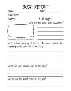 7 Best Images Of Third Grade Book Report Printable 3rd Grade Book 