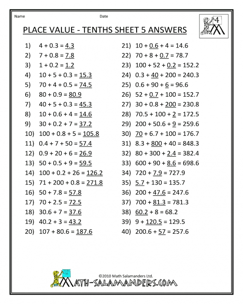 7th Grade Math Worksheets Printable