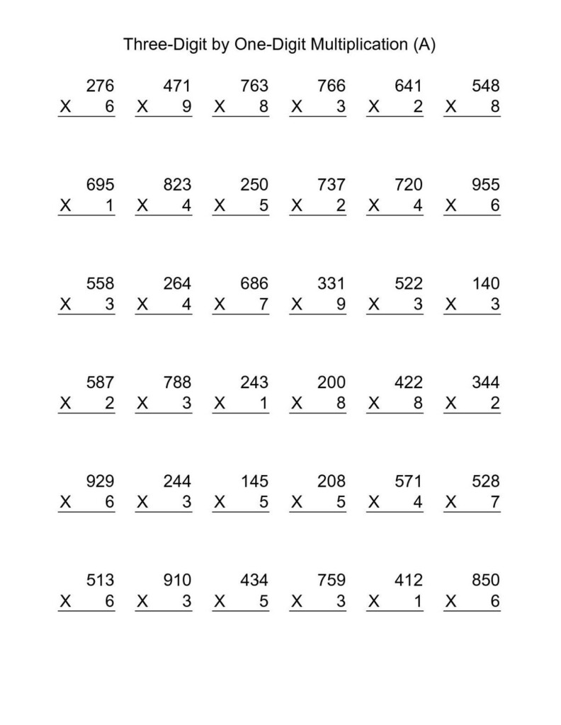 8th Grade Multiplication Worksheets Printable Worksheets