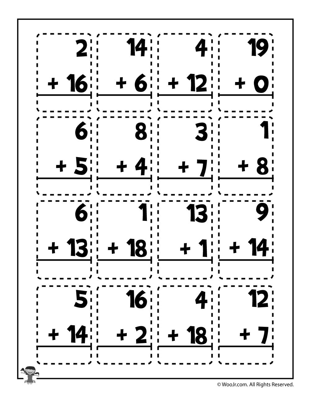 Addition Math Practice Flashcards Woo Jr Kids Activities Children