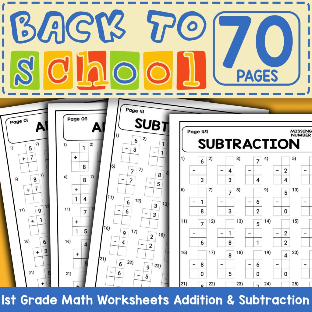 Back To School 1st Grade Math Activities Worksheets Addition 