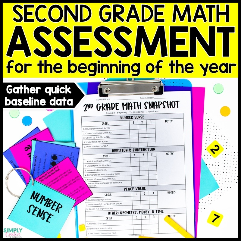 Beginning Of The Year Math Assessment For 2nd Grade Simply Creative 