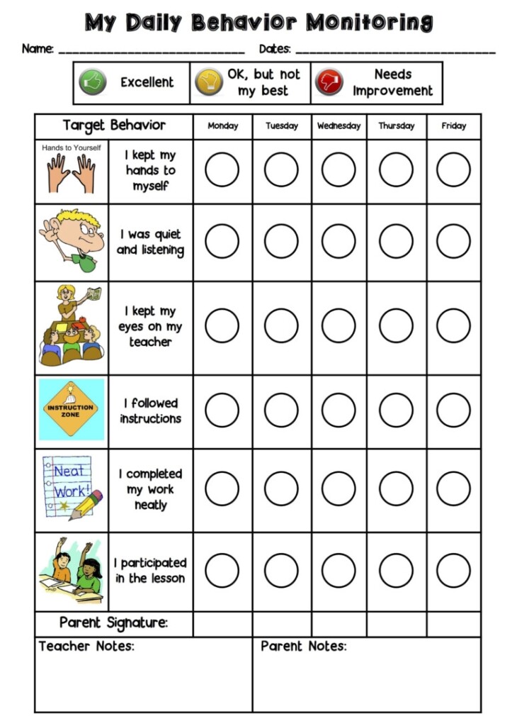 Behavior Monitoring Chart For Students BehaviorChart