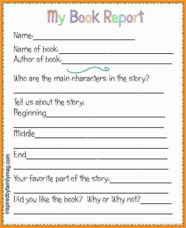 Book Report Template 2Nd Grade 7 TEMPLATES EXAMPLE TEMPLATES EXAMPLE
