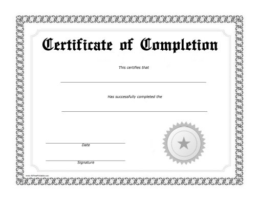 Certificate Of Completion Printable Free Printable Certificate