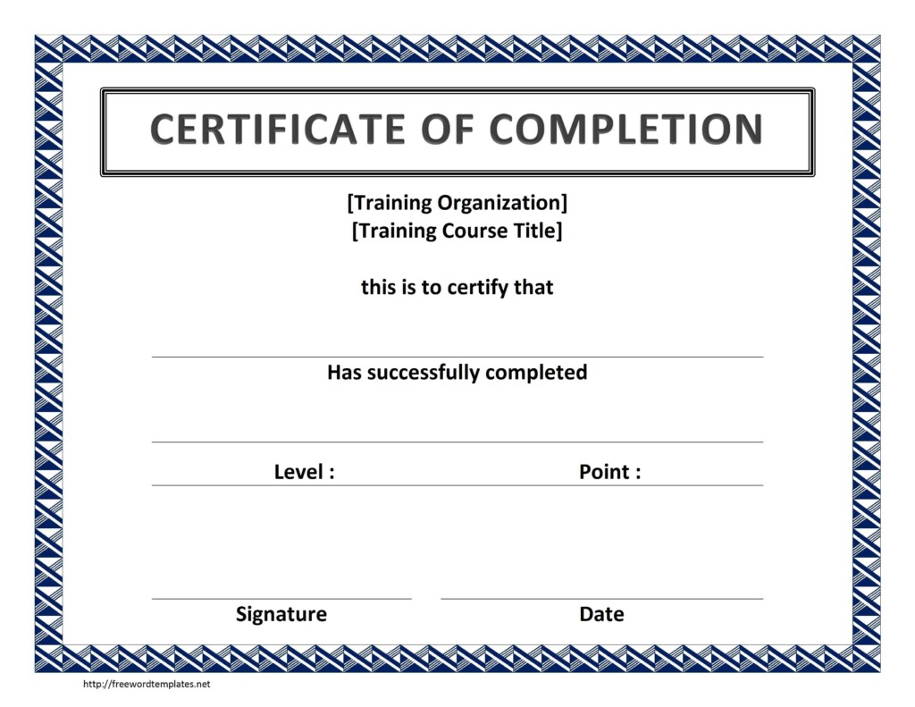Certificate Of Completion Template Free Printable CC Alcala Norte